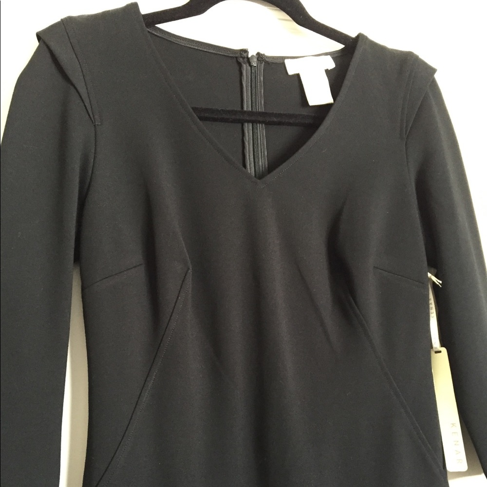 3/4 sleeve fitted little black dress